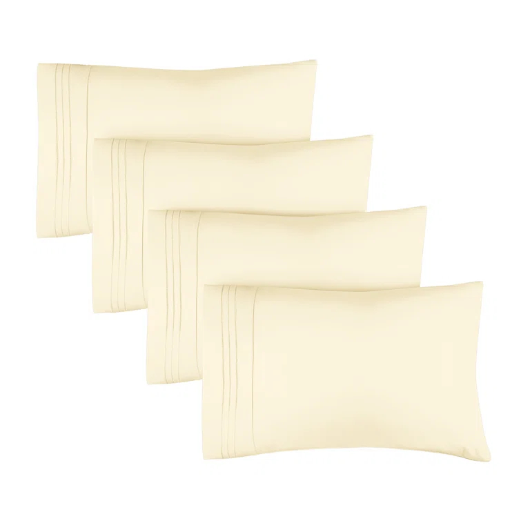 CGK Linens Soft Double Brushed Soft & Cooling Pillowcase - Set of 4