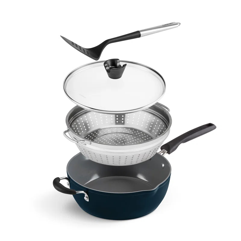 Cuisinart Cuisinart Preferred Pan 4 Piece Set (4.5 Qt. Multi-Purpose Pan with Cover, Steamer, Slotted Turner)