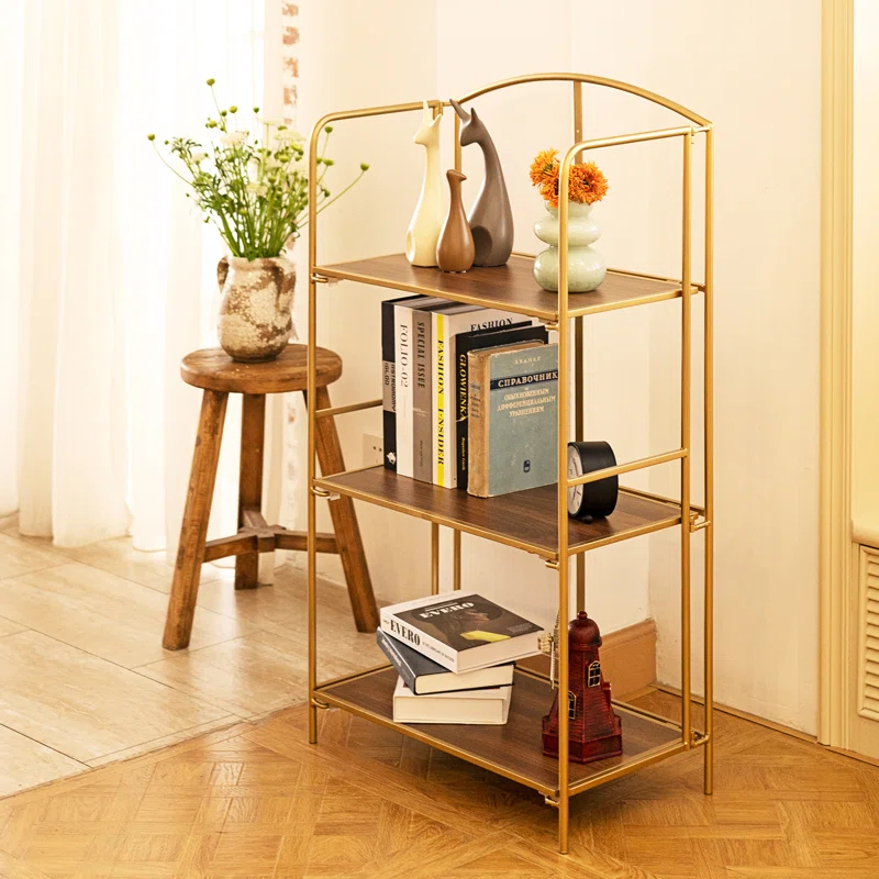 Lejon No Assembly Folding Etagere Bookcase