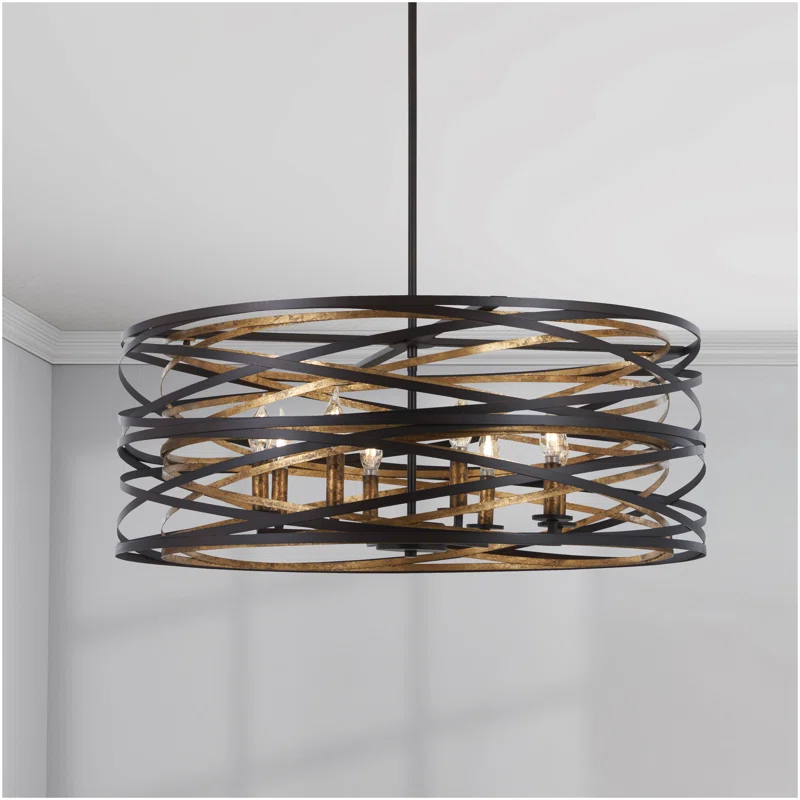Minka Lavery Vortic Flow 8 - Light Dark Bronze/Mosaic Gold Unique/Statement Pendant