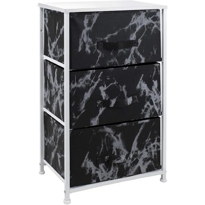 Sorbus Sorbus 3 Drawers Nightstand with Steel Frame and Wood Top