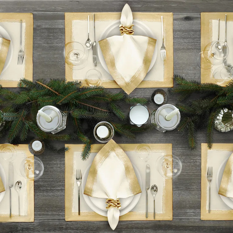 Villeroy & Boch Metallic Brushstroke Linen Blend Placemat & Reviews | Wayfair