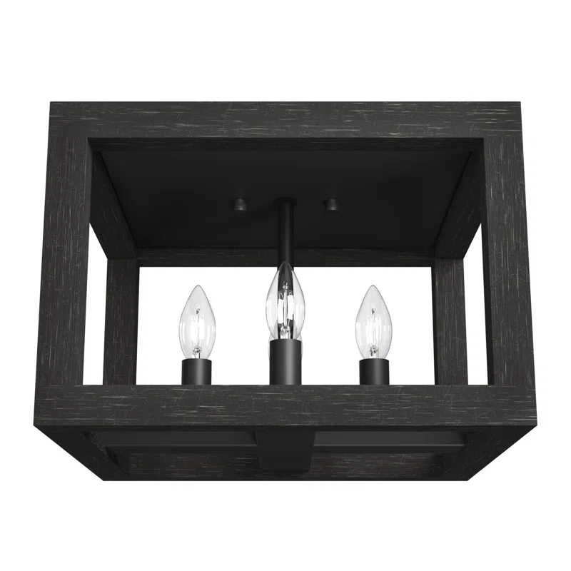 Squire Manor 4 - Light 12'' Lantern Square / Rectangle Flush Mount