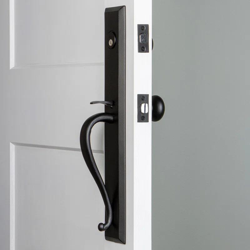Ageless Iron 657771 Ageless Iron Handleset with Deadbolt and Keep Door Knob and Vale Rosette