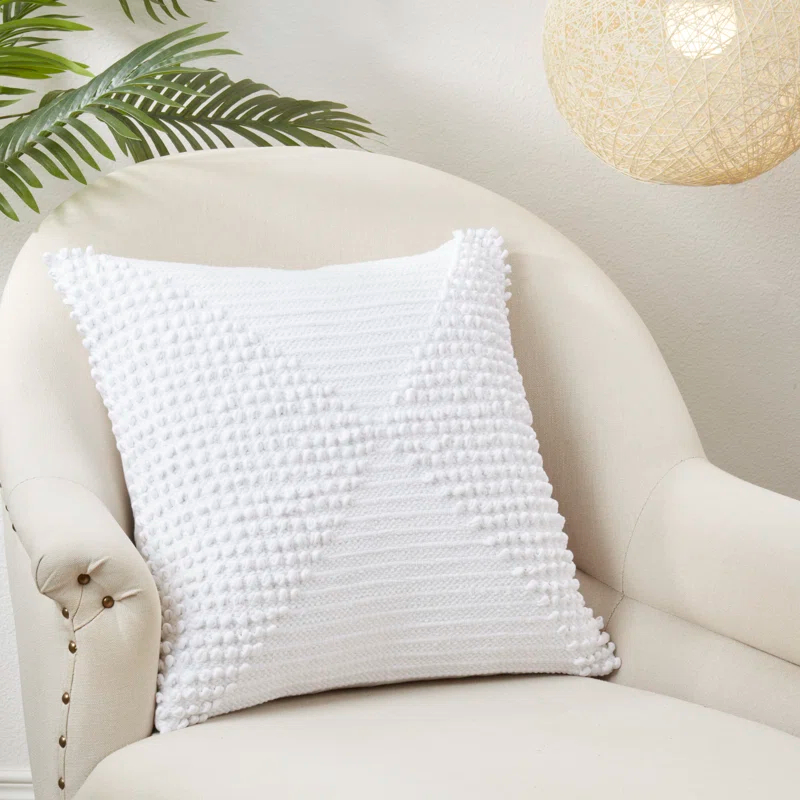 Saro Zandra Collection Cotton Throw Pillow