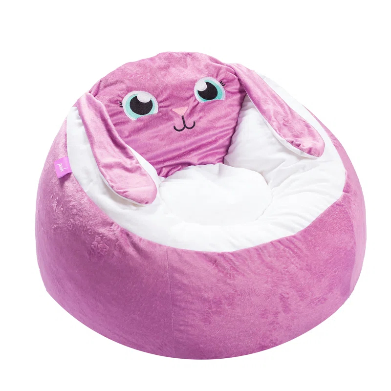 Posh Creations Animal Bean Bag Chair Structured Comfy, Cozy and Soft Filled Kid Bean Bag Lounger Seat for Gaming, Reading and Watching TV, for Children, Multiple Faux Fur Animal Chair Designs