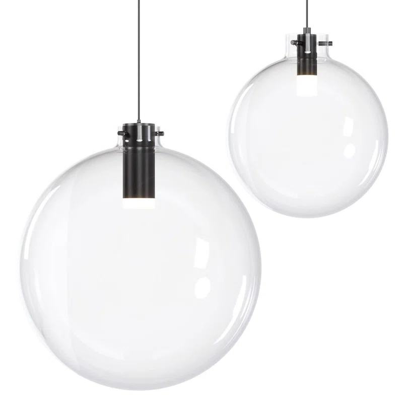 Blackjack Lighting Sphere Clear Glass Single Pendant