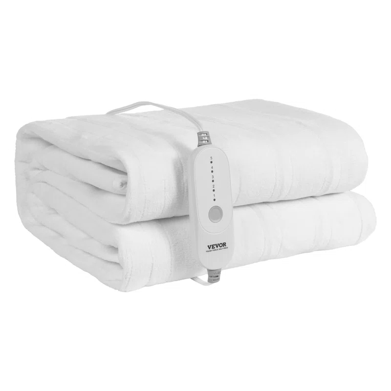 VEVOR Heated Mattress Pad Full Electric Warmer Coral Fleece Auto Off
