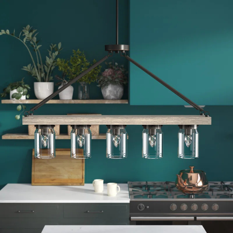 Hunter Fan Devon Park 5 - Light Kitchen Island Linear Pendant