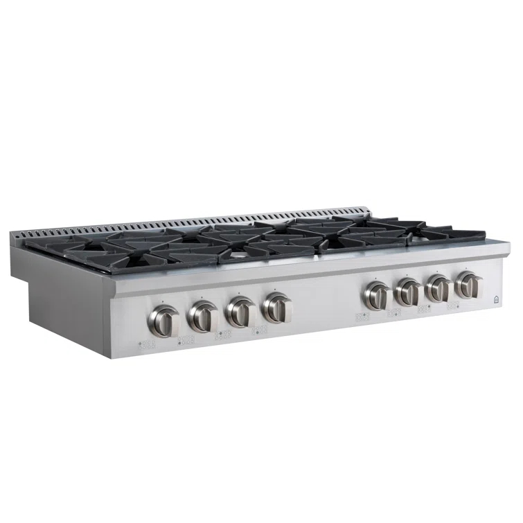 Ancona Ancona 48" Black Gas 8 Burner Cooktop AN-2162