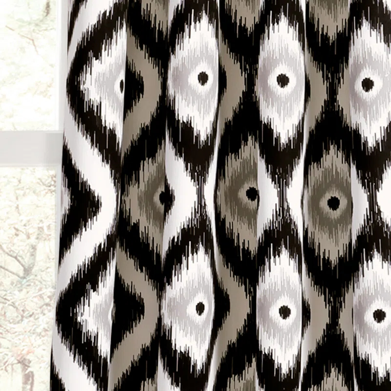 Lush Decor Diamond Ikat Polyester Semi Sheer Curtain Pair (Set of 2)