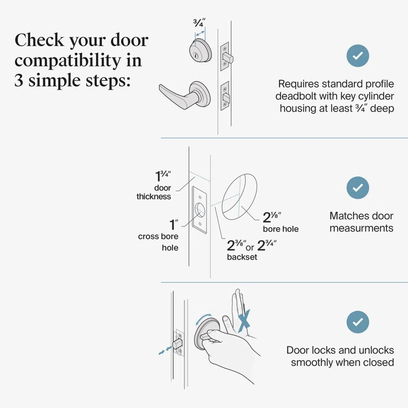 Level Level Bolt Connect Wi-Fi and Bluetooth Retrofit Smart Deadbolt with App, and Voice Assistant Access