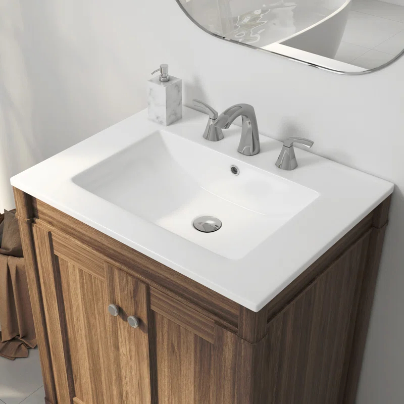 Tucson 24" W x 18" D Vitreous China Vanity Top Sink in White (Sink Only, w/o Vanity)