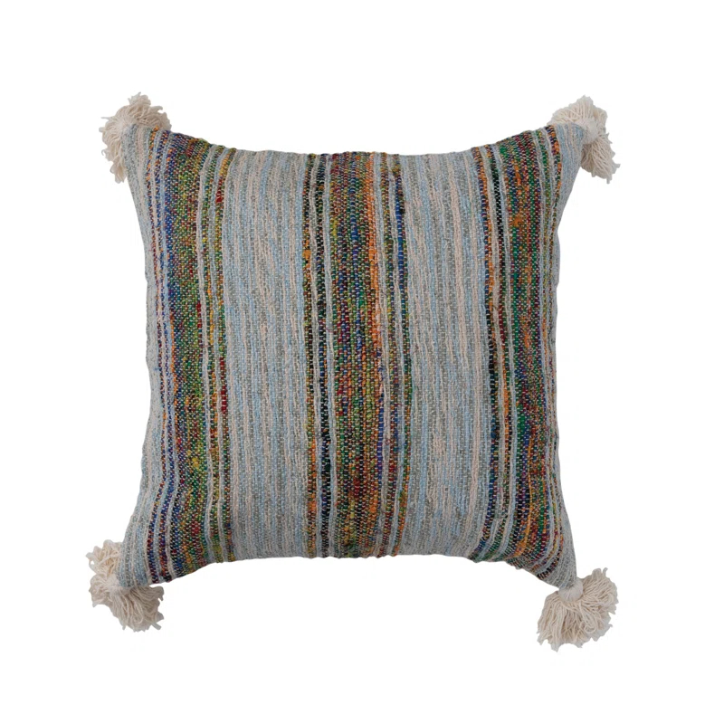 Creative Co-Op Embroidered Cotton Throw Pillow