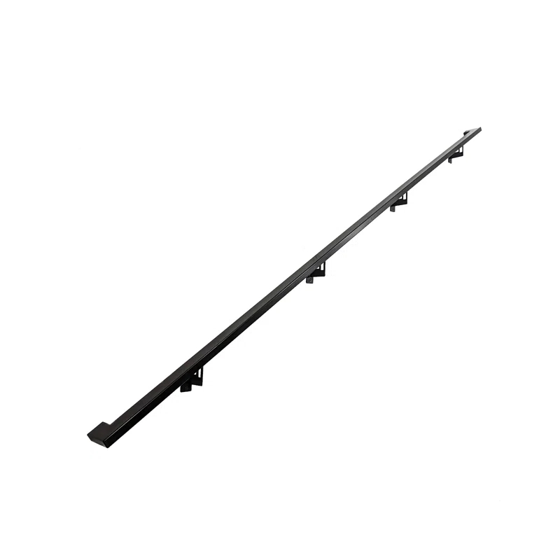 Modern Aluminum Handrail Grab Bar Kit, Adjustable Steel Brackets, Returns to Wall, Powder Coat