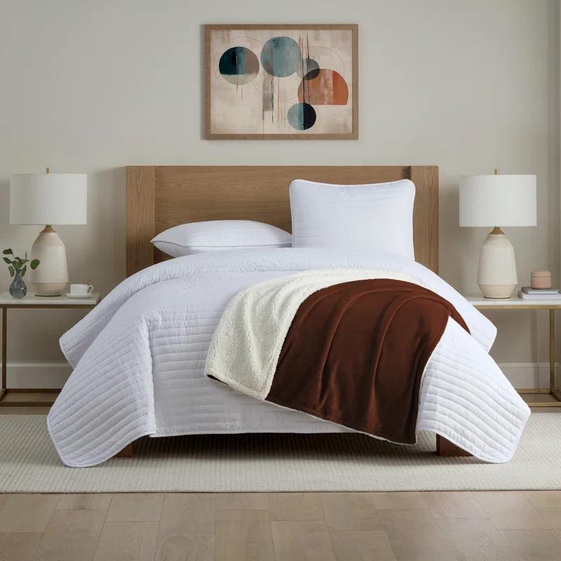 ArkwrightLLC Host & Home Reversible Warm Plush and Fluffy Sherpa Blanket