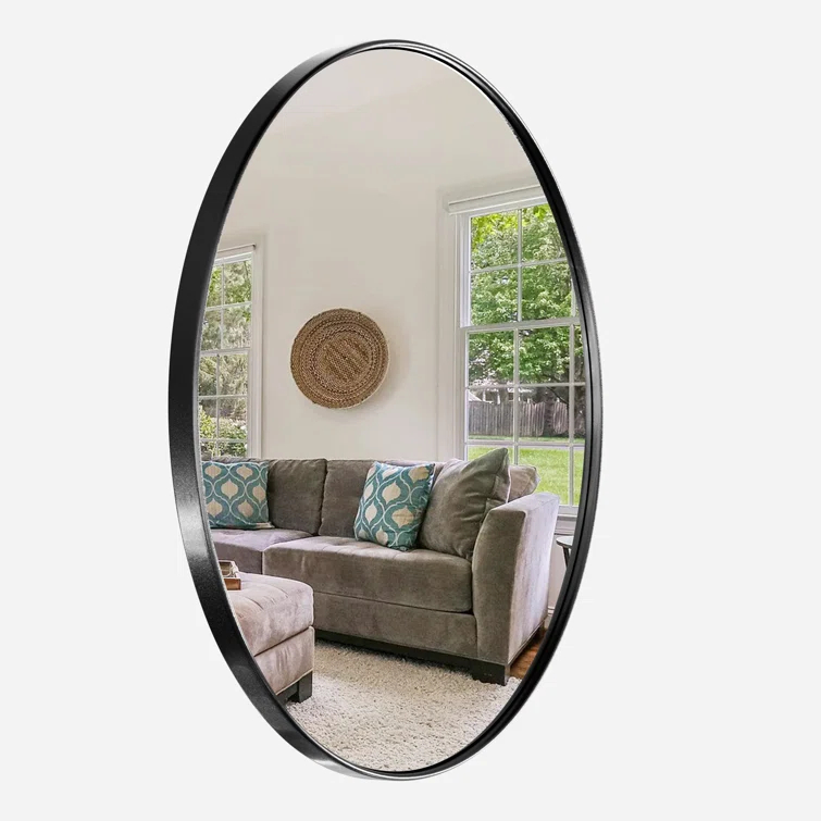Mercer41 Alauni Round Bathroom Vanity Mirror Wall Mounted Bathroom Circle Mirrors for over sink,Home Decor  & Reviews | Wayfair