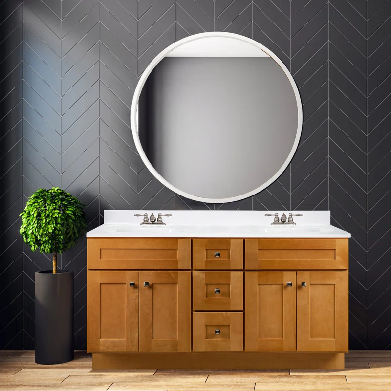 Brookings 60 Inch Bathroom Vanity, Shaker, Solid Wood, Fully Assembled, Sherwin Williams – Design House, 214999