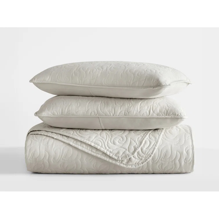 Becky Cameron Becky Cameron Elegant Floral Stitching Quilt Set