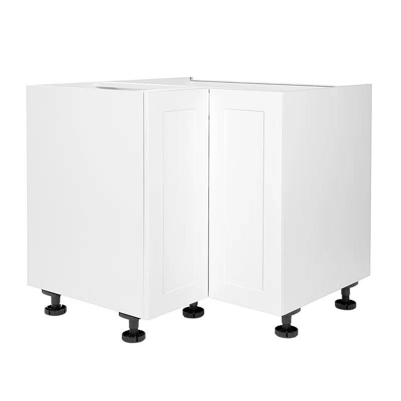 Cambridge Quick Assemble Modern Style, Shaker White 36 in. Lazy Susan Base Kitchen Cabinet