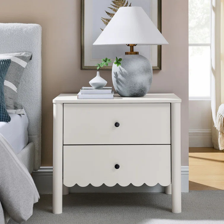 Modway Emmeline Scalloped 2-Drawer Nightstand
