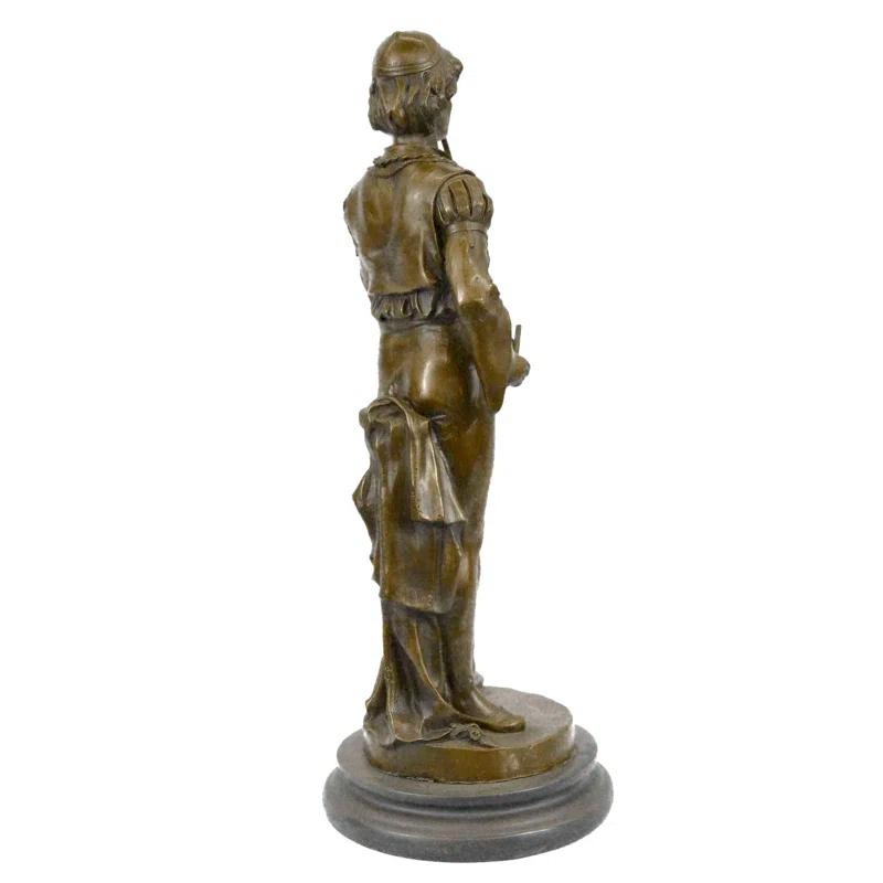Bloomsbury Market Aziel French Civil War Drummer Bronze Sculpture Marble Base Figurine Statue Figure Art