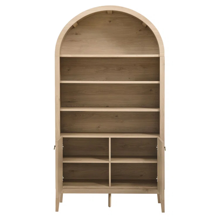 Modway Nolan 74" Tall Arched Storage Display Cabinet Bookshelf