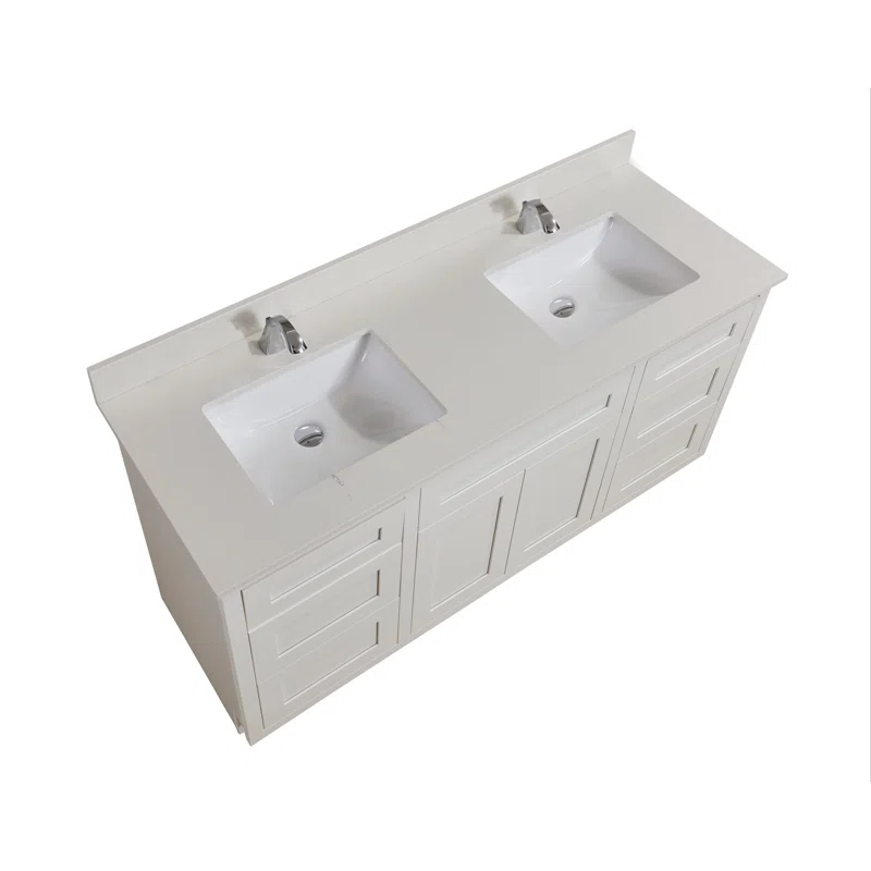 Altair 61'' Composite Double Bathroom Vanity Top with Sink