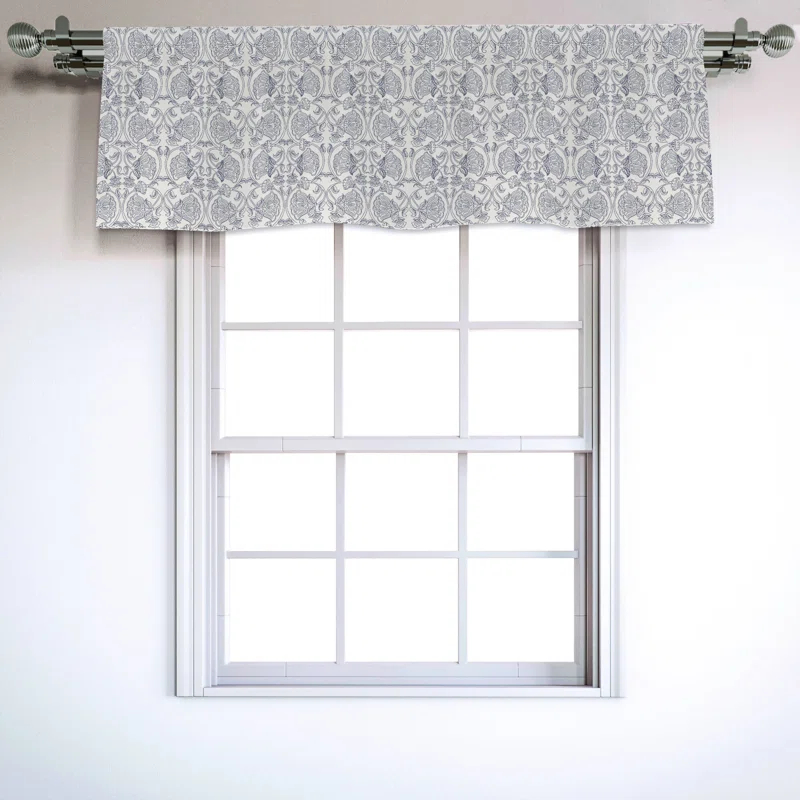 Ambesonne Floral Sateen Ruffled 54'' W Window Valance in