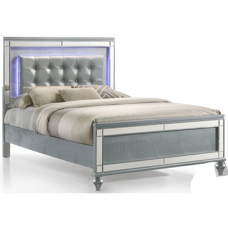 Benjara Lee Upholstered Platform Bed