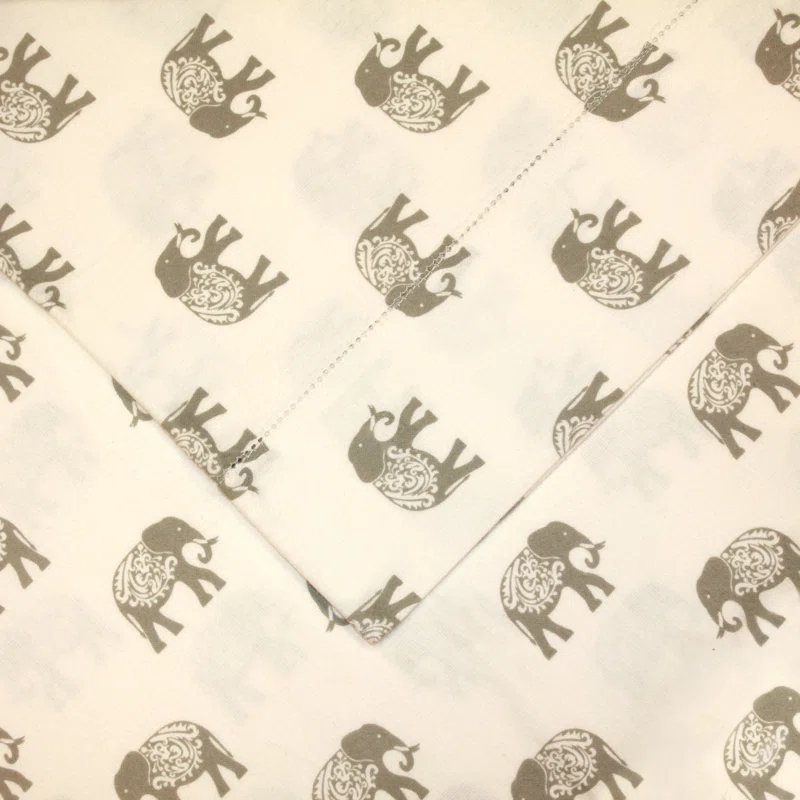 Pointehaven Flannel Animal Print Sheet Set