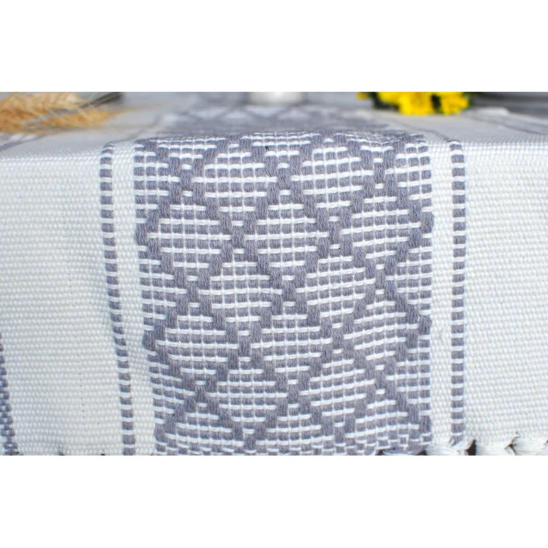 Oveesha Boho Cotton Woven Table Runner With Tassels