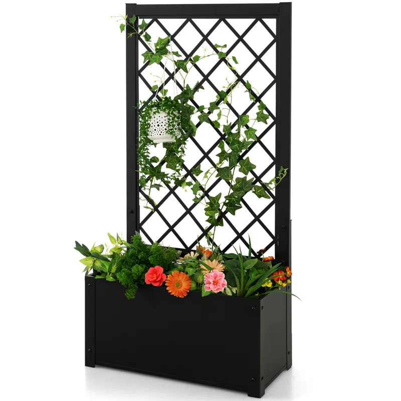 Shandia Metal Planter Box with Trellis