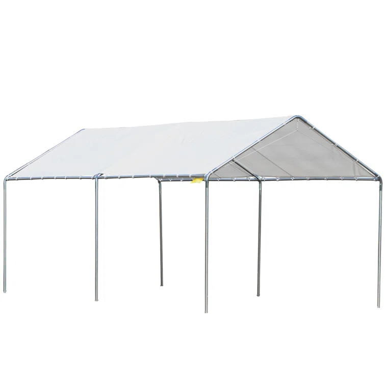 Outsunny Outsunny 10'x20' Carport Heavy Duty Galvanized Car Canopy with Included Anchor Kit, 3 Reinforced Steel Cables, White