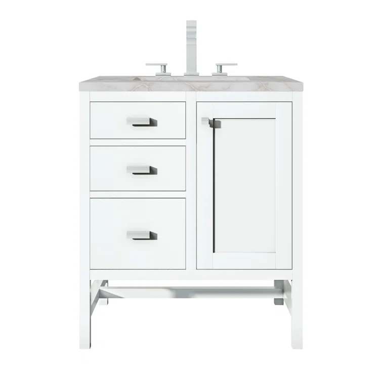 James Martin Vanities Addison 30'' Single Bathroom Vanity with Engineered Quartz Top