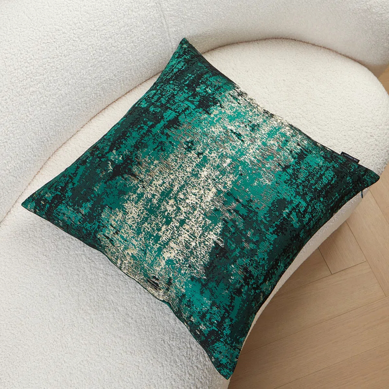 THE-TINOART Glam Jacquard & Velvet Throw Square Accent Pillow Cover 20"x20" 1Piece
