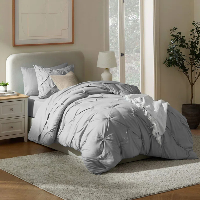 Bed-in-A-Bag Pleated Comforter Set with Bed Sheets