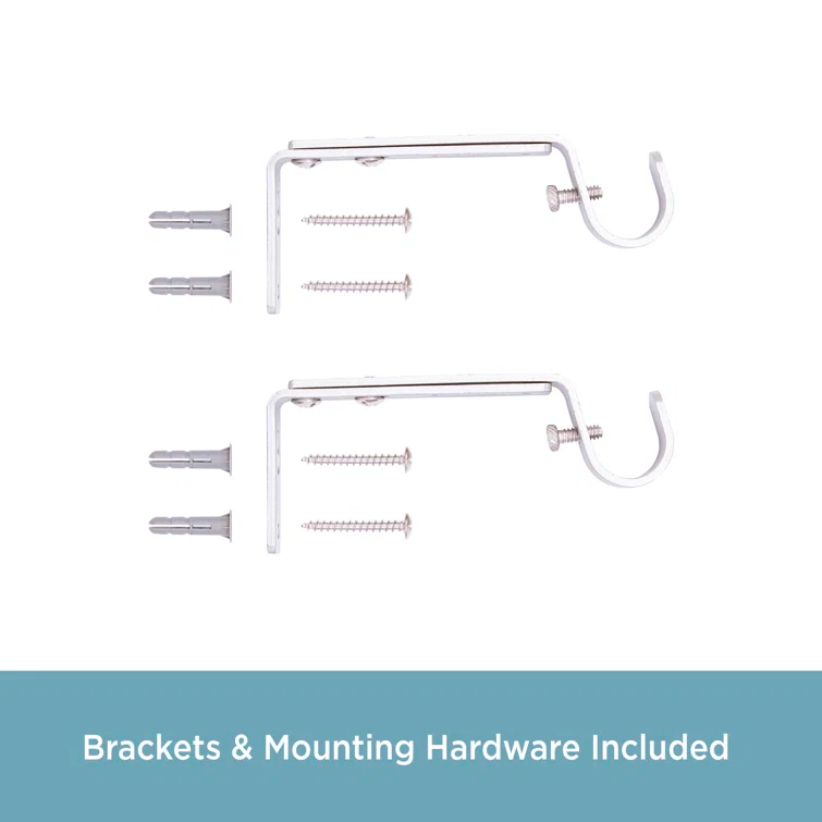 Kenney 3/4" Adjustable Brackets Curtain Rod Brackets