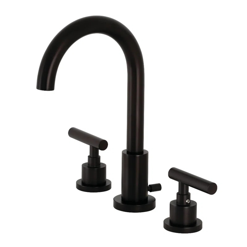 Kingston Brass FSC8925CML Kingston Brass Manhattan Two-Handle 3-Hole Deck Mount Widespread Bathroom Faucet with Brass Pop-Up Drain