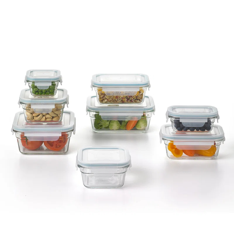 Glasslock Glass Food Storage - Set of 8 Containers and 8 Lids