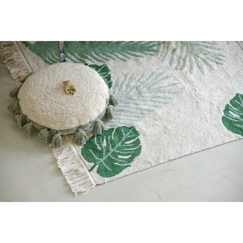 Lorena Canals Circle Tassels Cotton Blend Reversible Throw Pillow