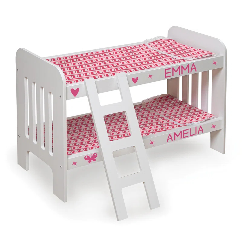 Badger Basket Doll Bunk Bed with Bedding and Ladder