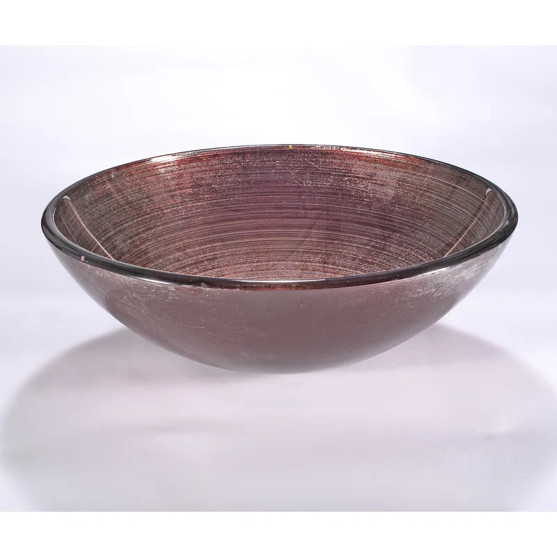 InFurniture ZA-1301 InFurniture 16.5'' Brown Glass Circular Bathroom Sink