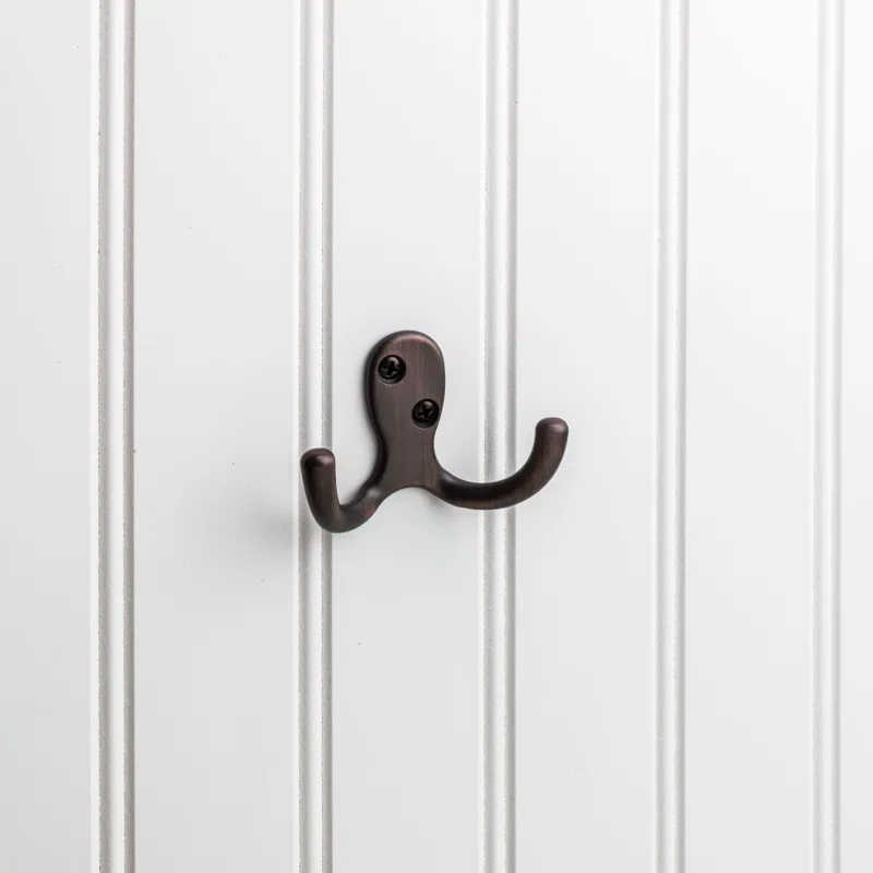 1-78 Double zinc wall mount hook. Finish DBAC.