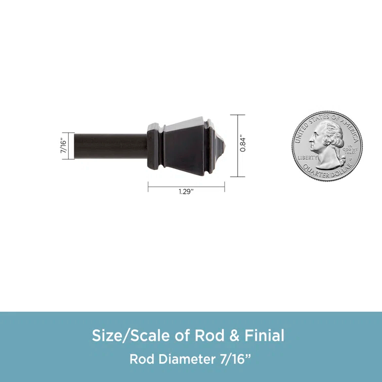 Kenney Kenney Amelia 7/16" Petite Café Decorative Window Curtain Rod