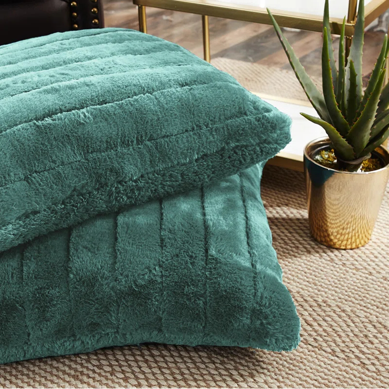Home Soft Things Supermink Square Euro Pillow Cover (Set of 2)