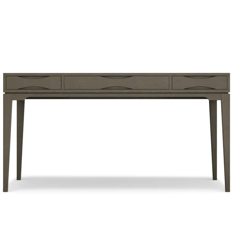 Simpli Home Harper Solid Wood Desk, Contemporary Style with Keyboard Tray and Storage