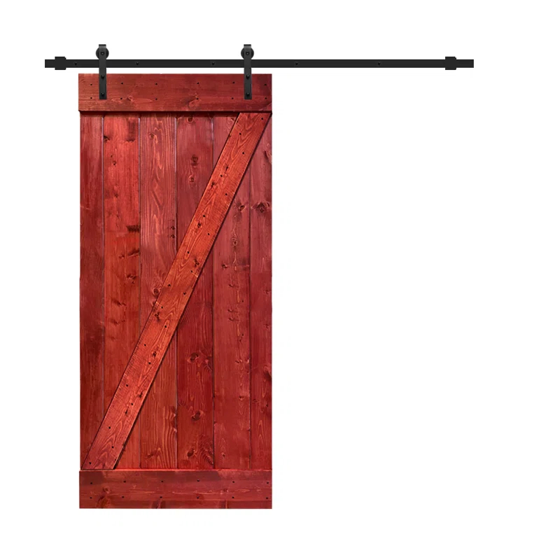 Calhome Solid Wood Paneled Painted with Installation Hardware Kit Barn Door