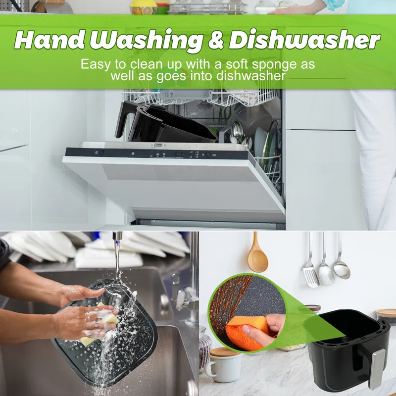 CAYNEL Caynel  Air Fryer Air Fryer Multi-function, 5L Capacity Oilless Hot AirFryer 1400W, Non-Stick Frying Tray Black