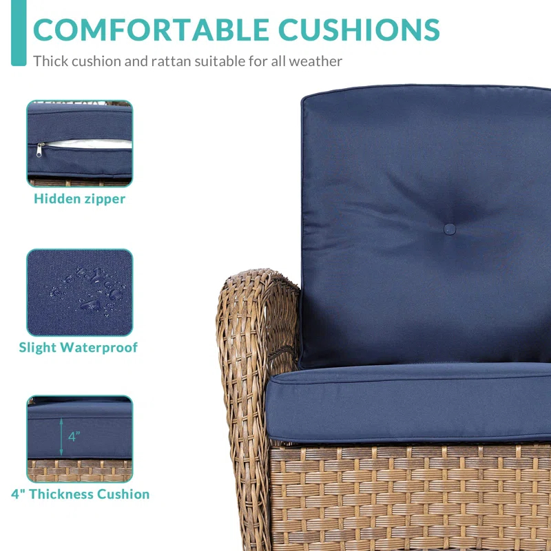Bayou Breeze Outdoor Matina Rocking Wicker/Rattan Chair with Cushions (Set of 2)